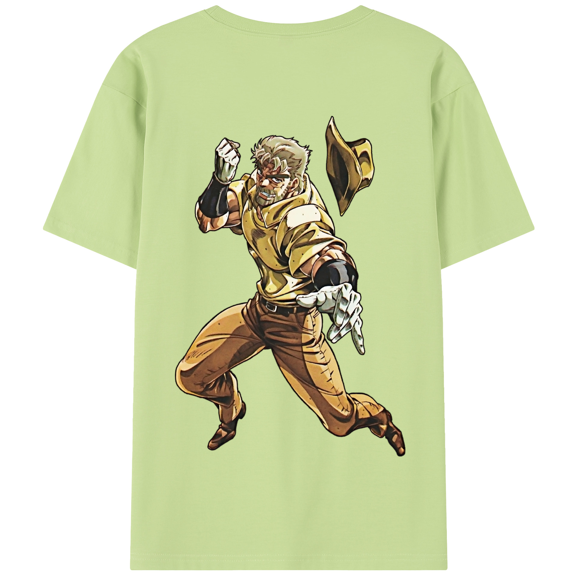 （画像用） ジョジョの奇妙な冒険 ジョセフ?ジョースター JoJo's Bizarre Adventure Joseph Joestar 綿100％半袖Tシャツ（背面プリント）